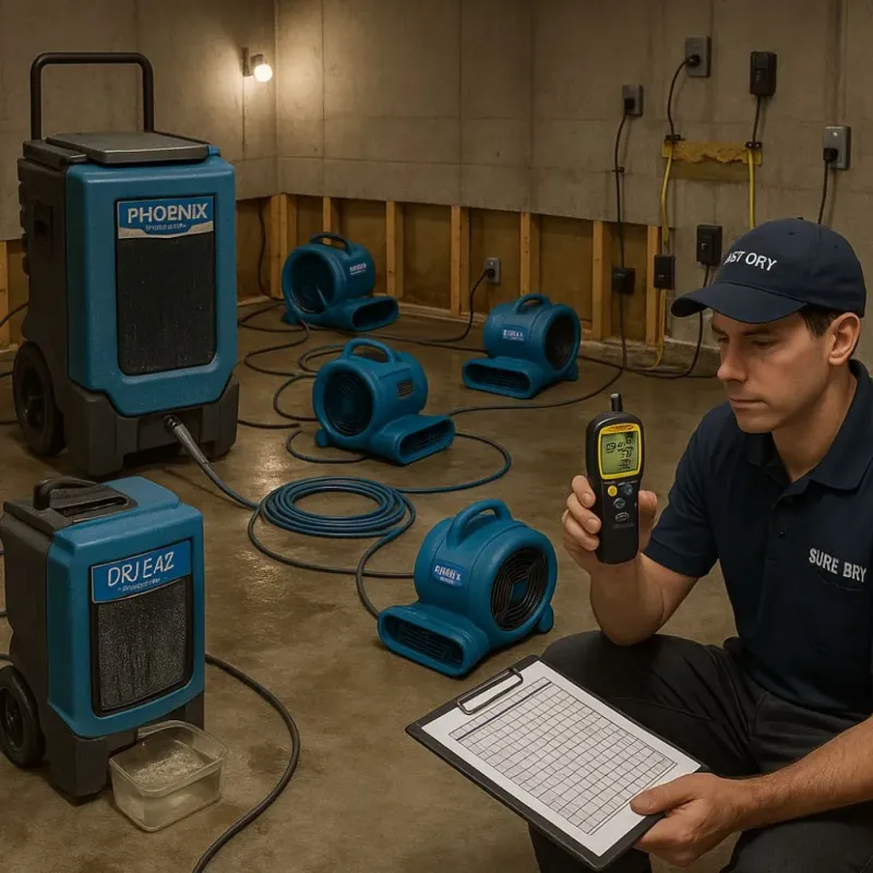 Structural Drying and Dehumidification process in Naperville, IL